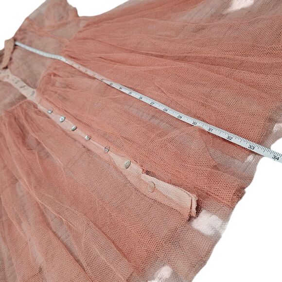 Urban Outfitters Cooperative Pink Mesh Collared Dress NWT Twee Fairy Coquette - Picture 7 of 7